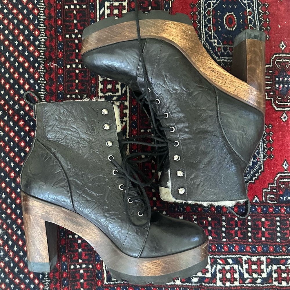 ✨ Kelsi Dagger Brooklyn Farren Wood Heeled Platform Boots!